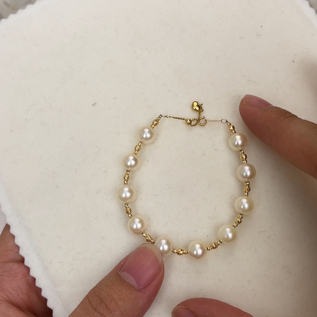 18K金镶嵌手绳海水珍珠