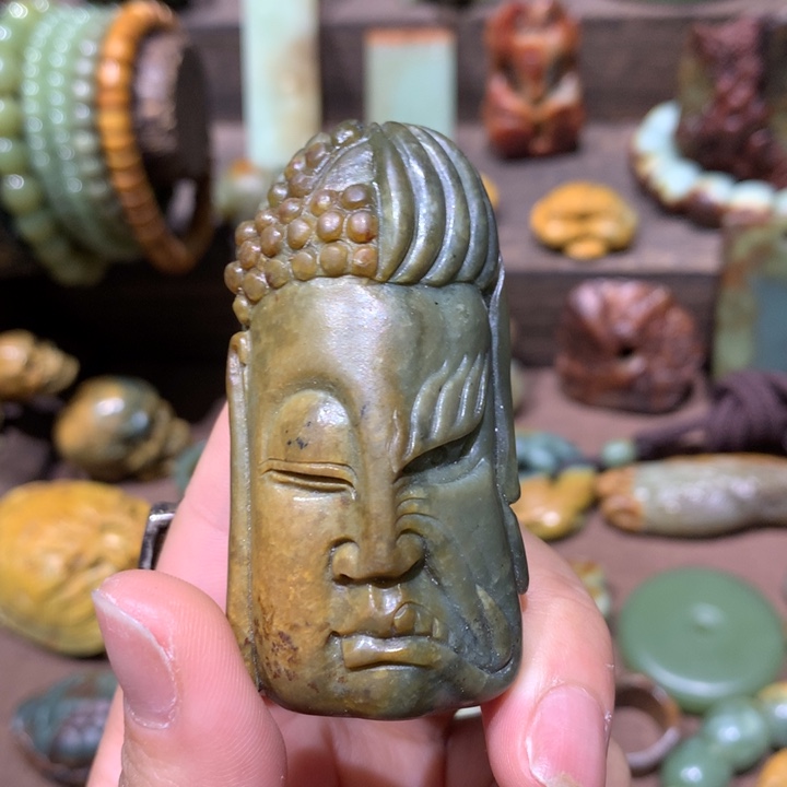 岫岩河磨玉（透闪石质玉）未镶嵌把件