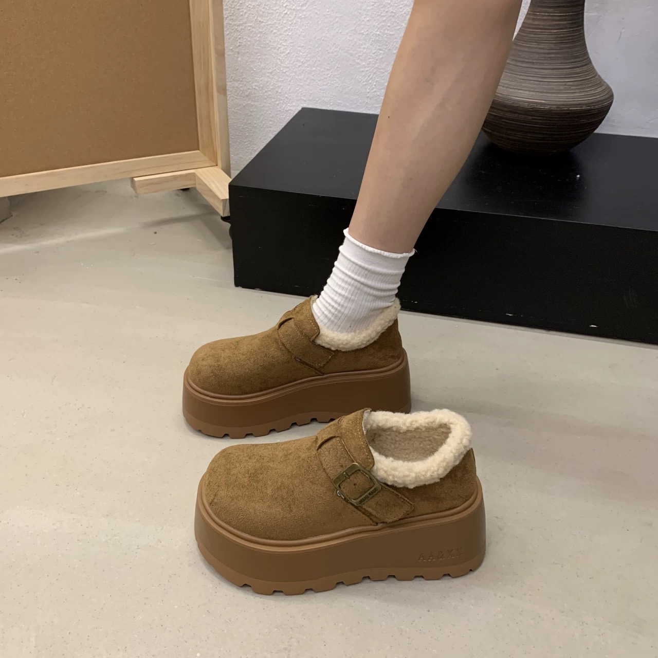 【好喜欢卖鞋】厚底雪地靴女2025新款秋冬季增高加绒一脚蹬保暖博肯