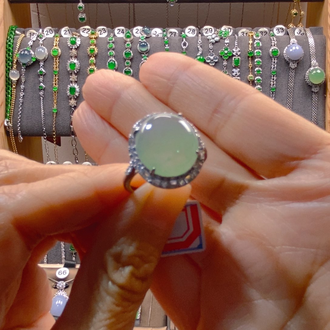 颈饰银S925镶嵌翡翠翡翠戒指