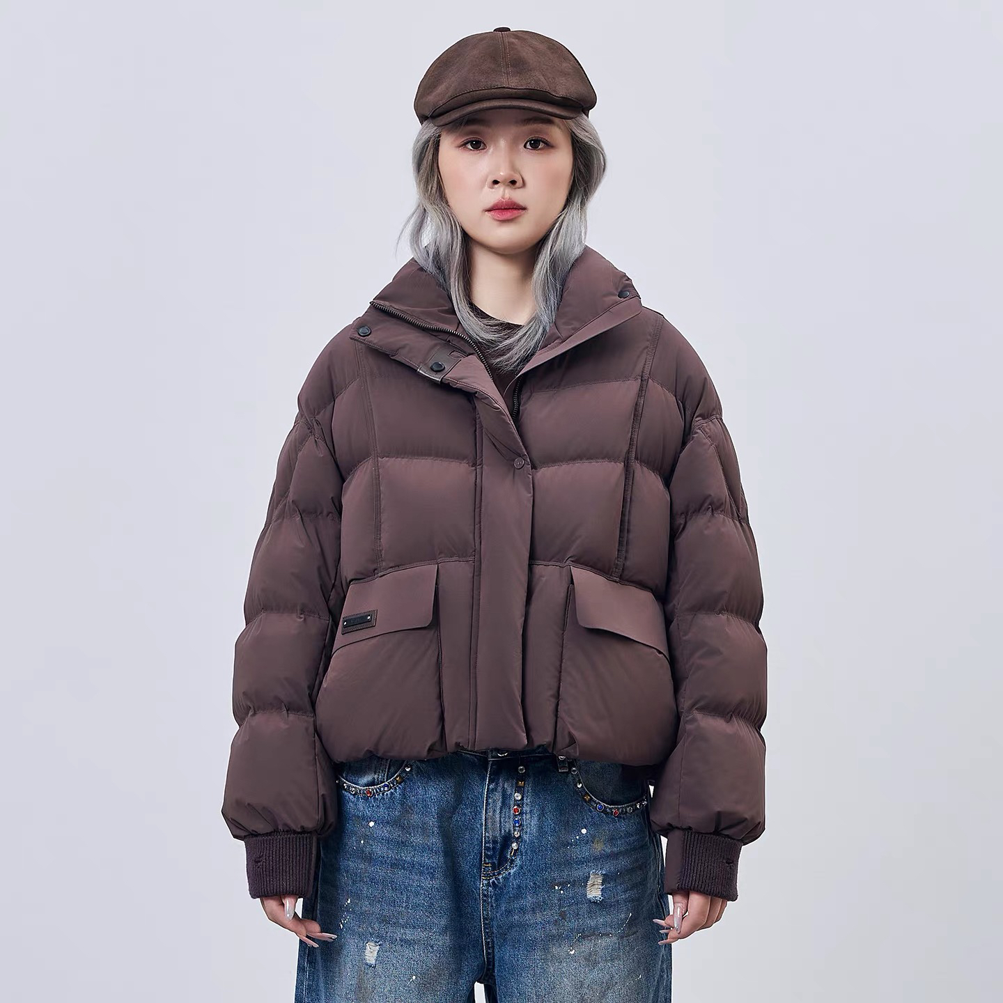 【HANLI】小个子短款立领加厚保暖外套女7551329