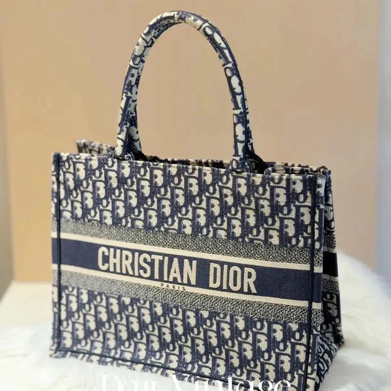 99新 DIOR/迪奥 大吉中古yts/Dior迪奥刺绣老花中号托特手提包