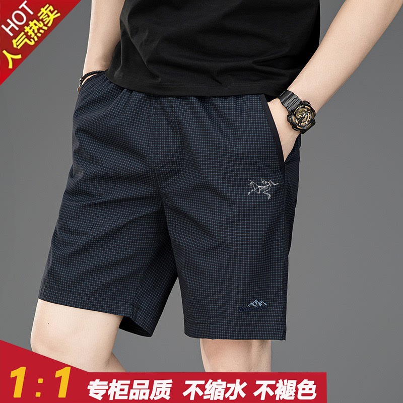 正品新款始祖刺绣男士户外运动休闲短裤夏季速干透气吸汗五分裤