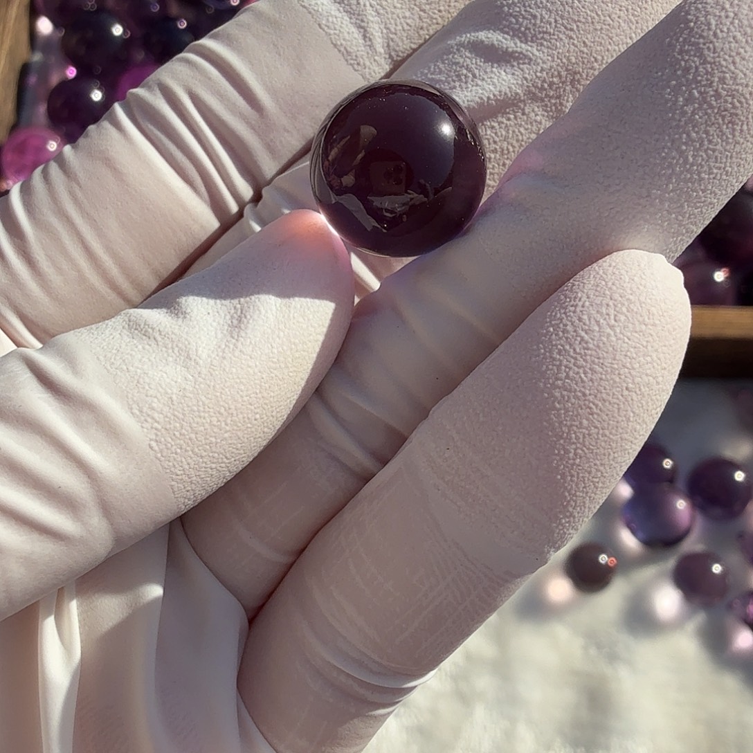 H***喜水晶珠宝半成品未镶嵌紫水13mm定制不退换