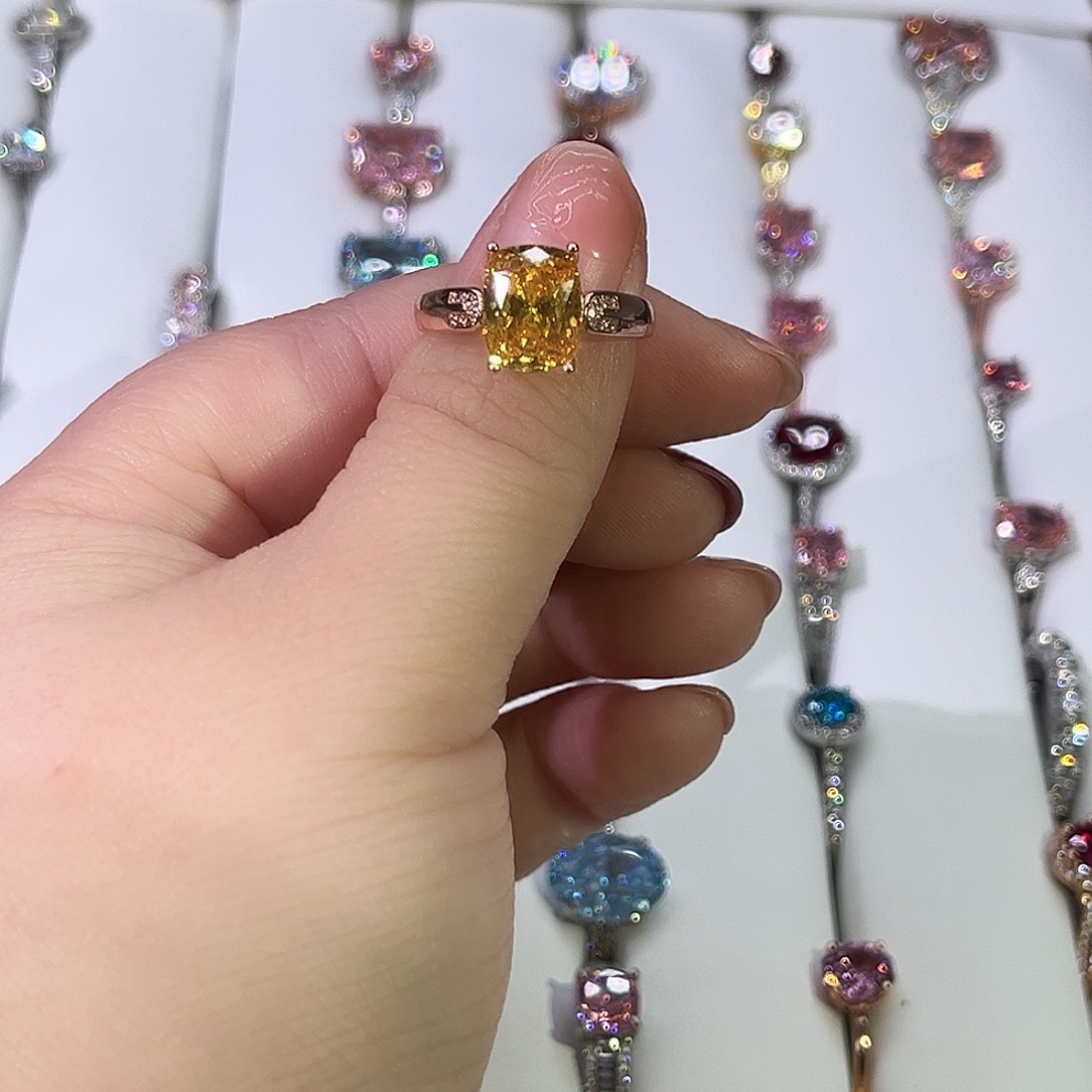 莫桑石非金属B K枚惊鸿黄钻方枕-17