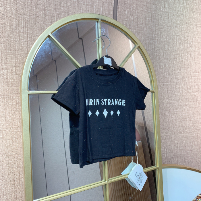 AL225    宝宝黑色短袖单上衣  夏款