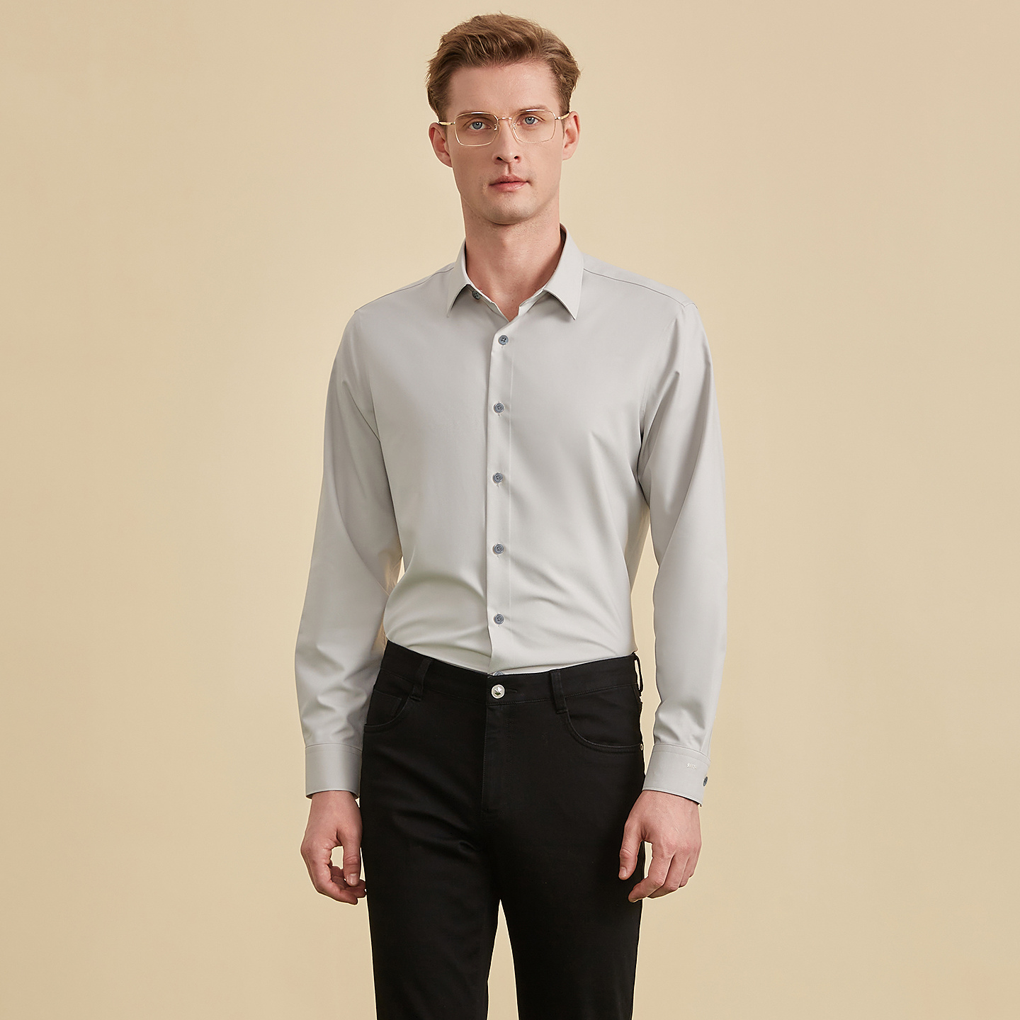 【三洁抗污易打理】Satchi商务职业正装长袖衬衫纯色简约衬衣百搭