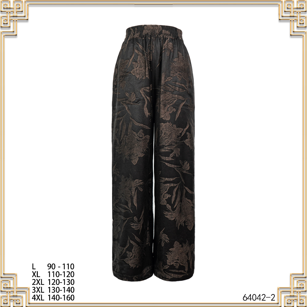 MM 2025春夏新款鸢尾花时尚女直筒裤64042-2