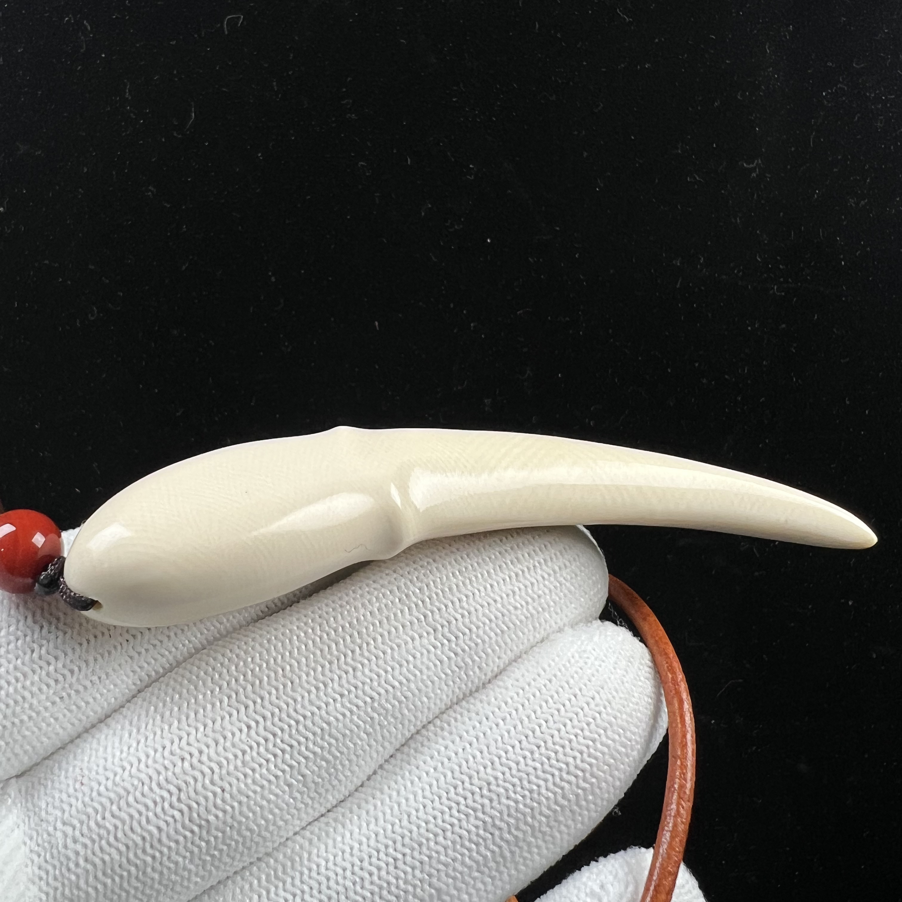 D1784天然猛犸牙雕刻牙尖 87.7mm支持鉴定 假一罚四