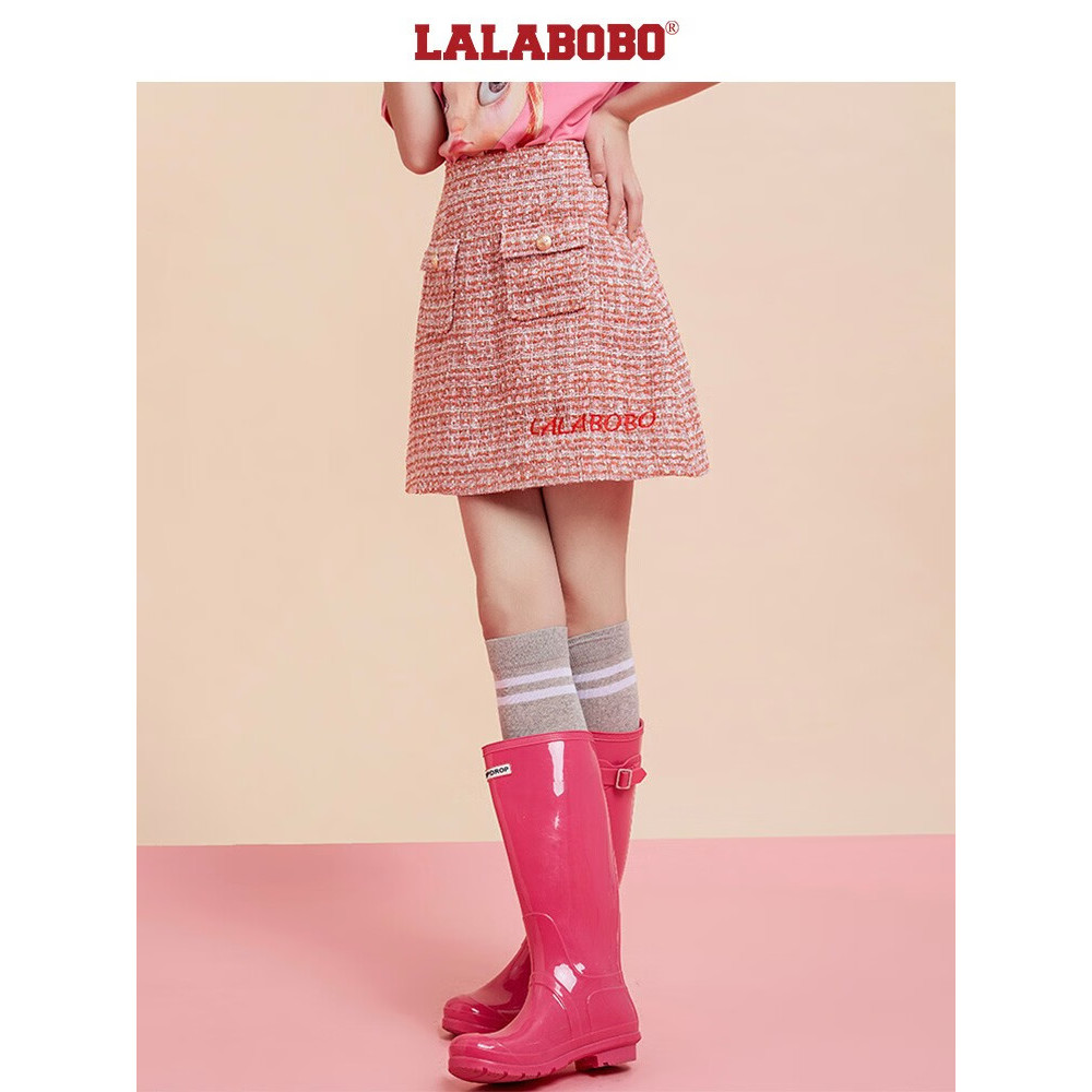 8046【金金咪】LALA洋气甜美红色粗花冬季半身裙L20A-WXZQ12