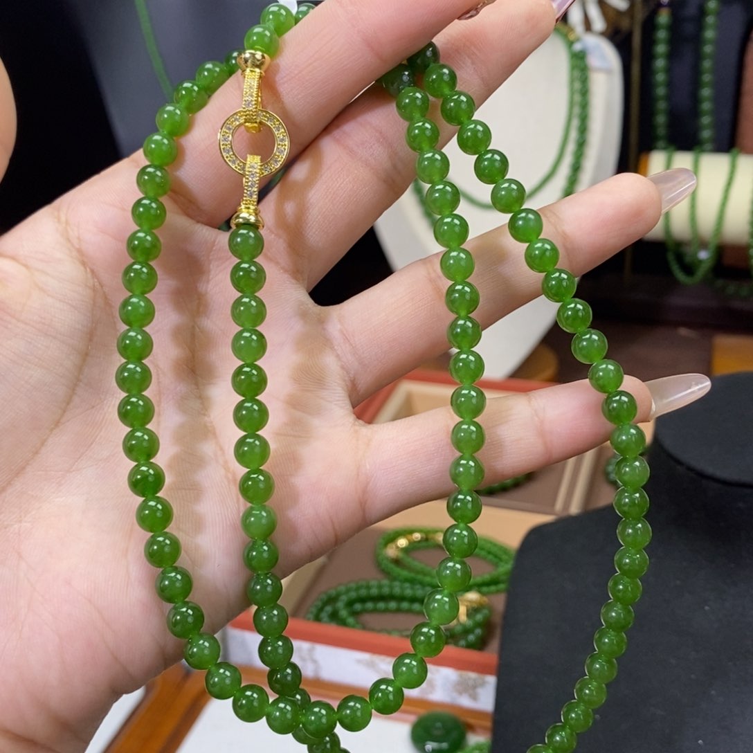 和田玉（碧玉）颈饰未镶嵌辣6