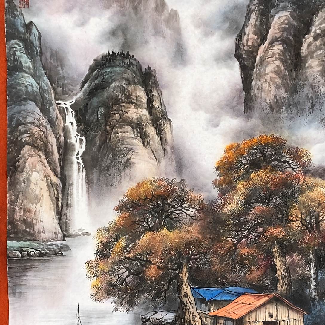 国画晨*后因有急事回学校的路上