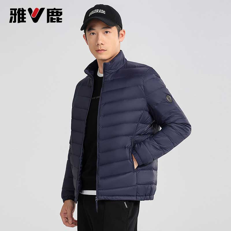 雅鹿男装秋冬轻薄户外保暖时尚休闲轻薄羽绒服