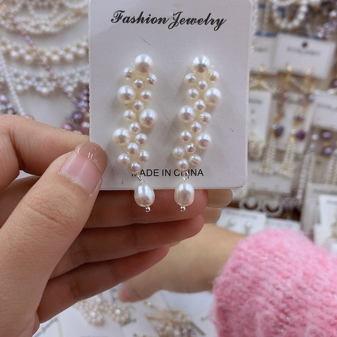 项链银S925镶嵌淡水珍珠