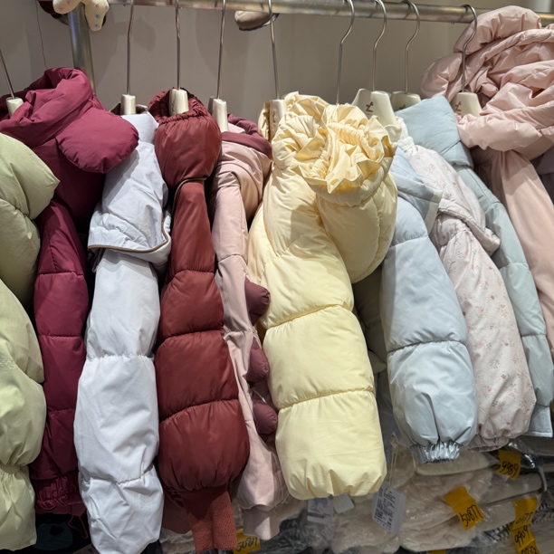 儿童冬季女童针织领白鸭绒中长厚款时尚洋气羽绒服