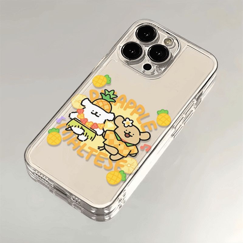 菠萝小狗适用苹果16PROMAX手机壳iPhone15Plus新款14/13/12透明女