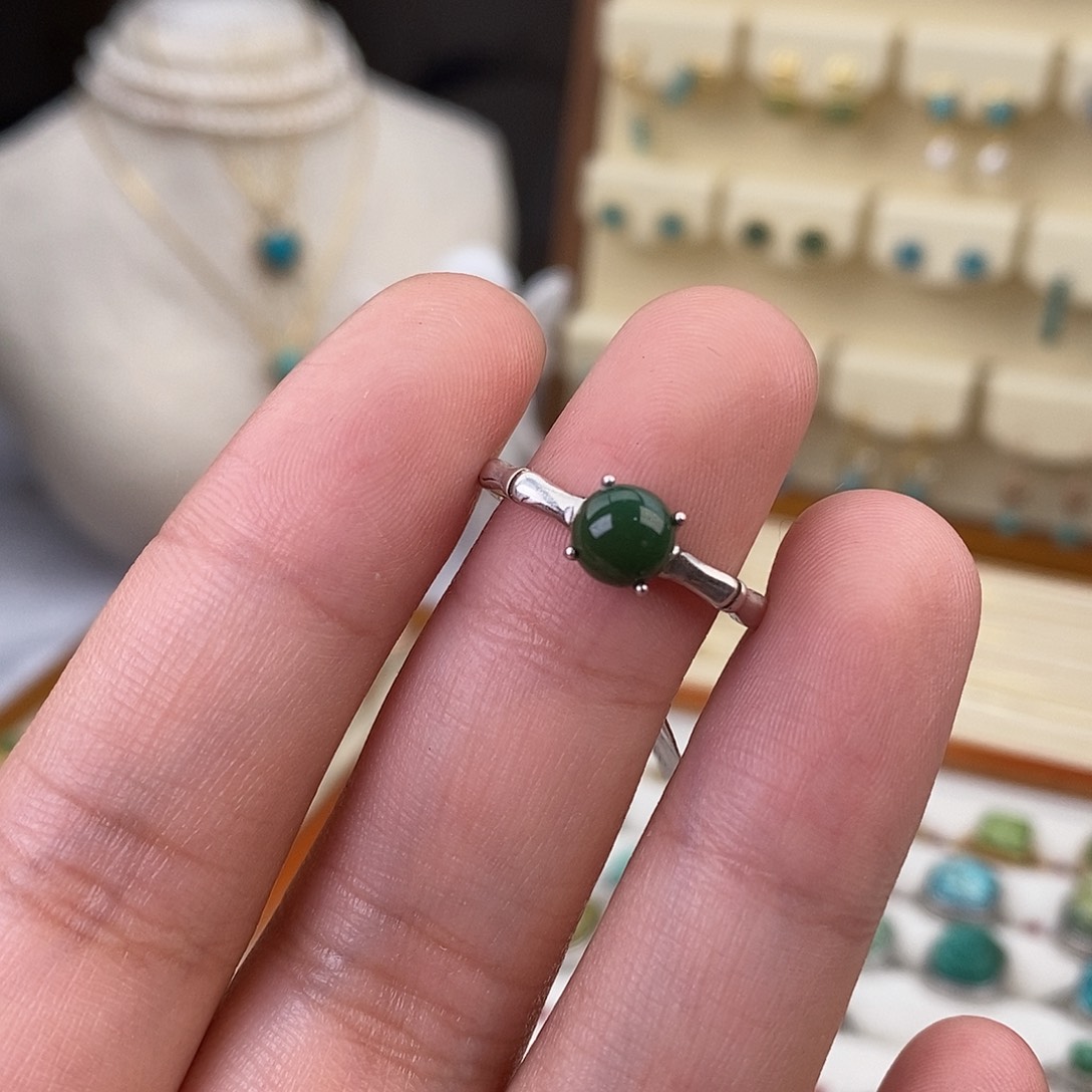 绿松石戒指银S925镶嵌
