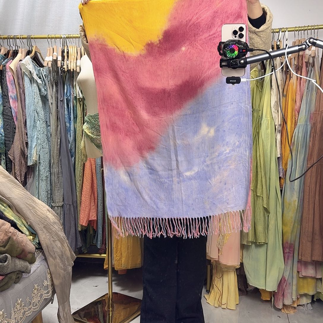 羊绒植物染花果染披肩