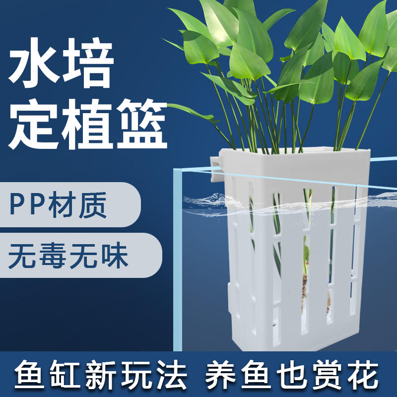 鱼缸水培固定篮壁挂式水草杯植物种植杯鱼缸造景装饰配件水草造景