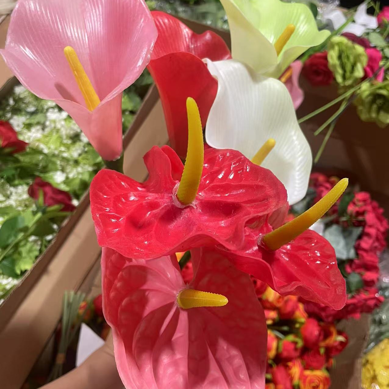 4014仿真马蹄莲 白粉掌