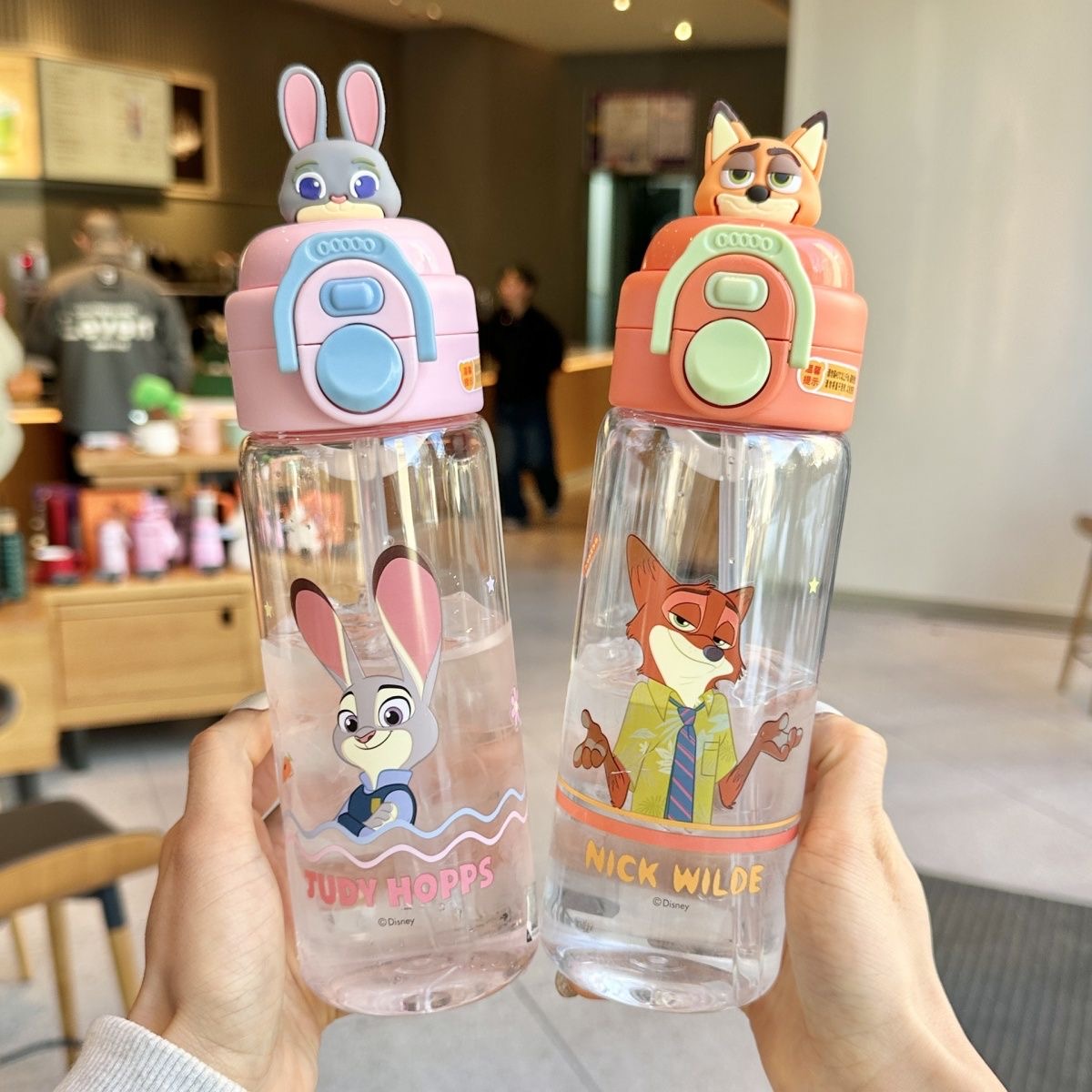 Disney/迪士尼正版疯狂动物城系列高颜值便携儿童水杯夏季凉水杯