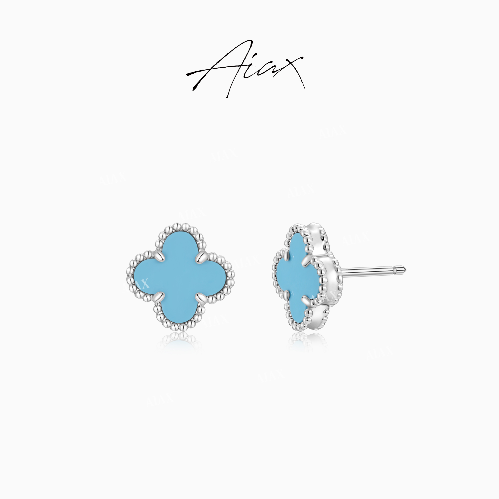 AIAX 出游季夏上新2025新款轻奢首饰小号四叶耳环送女友TSL1491