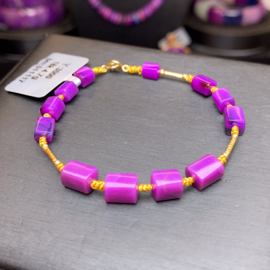 苏纪石（舒俱来）18K金镶嵌手链