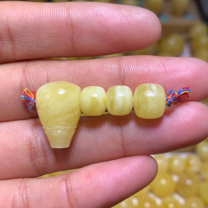 蜜蜡裸石未镶嵌天然俄料白花蜜蜡套装8-10.8