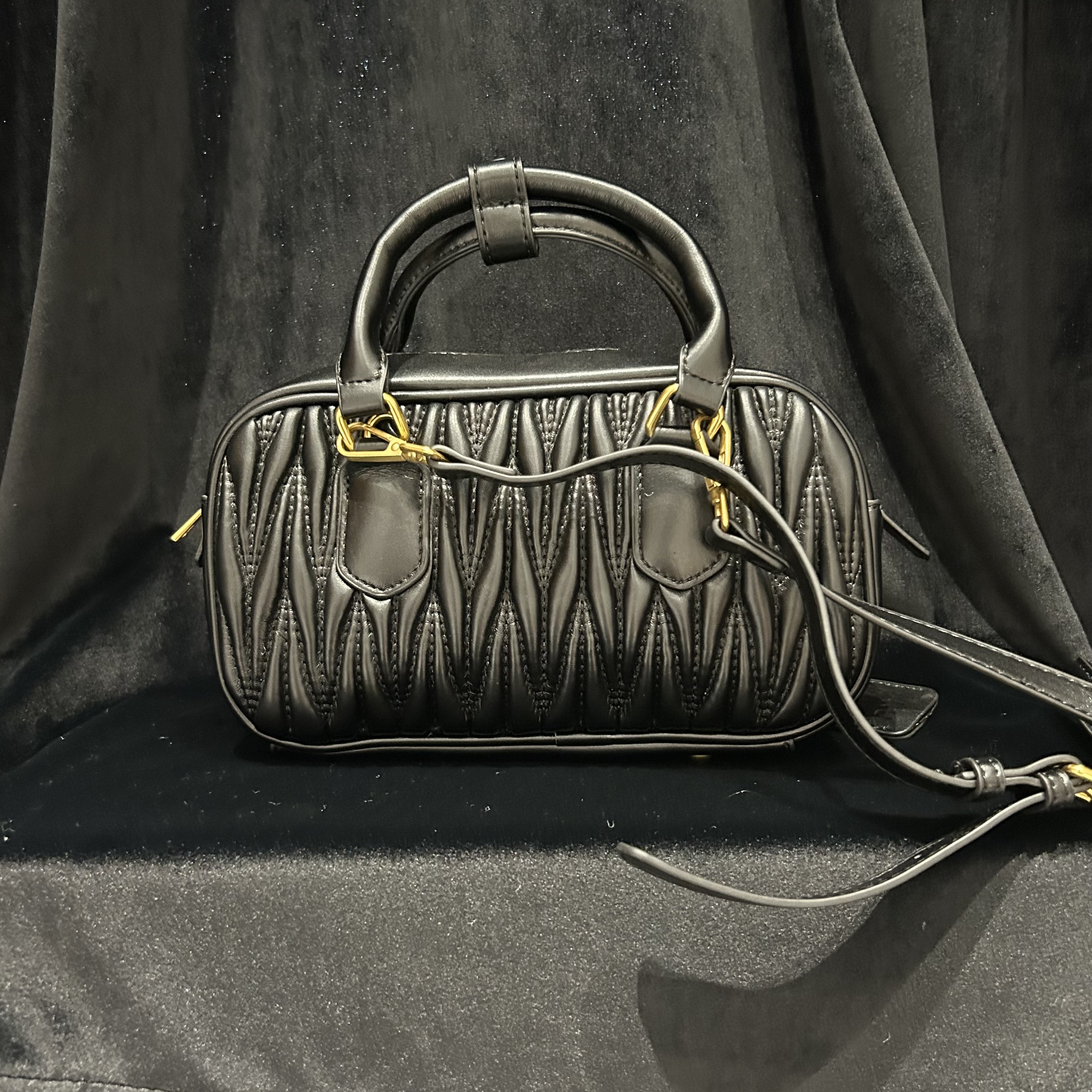 COCO DICV2025新款高端定制时尚女包 褶皱球 黑棕紫色 80082