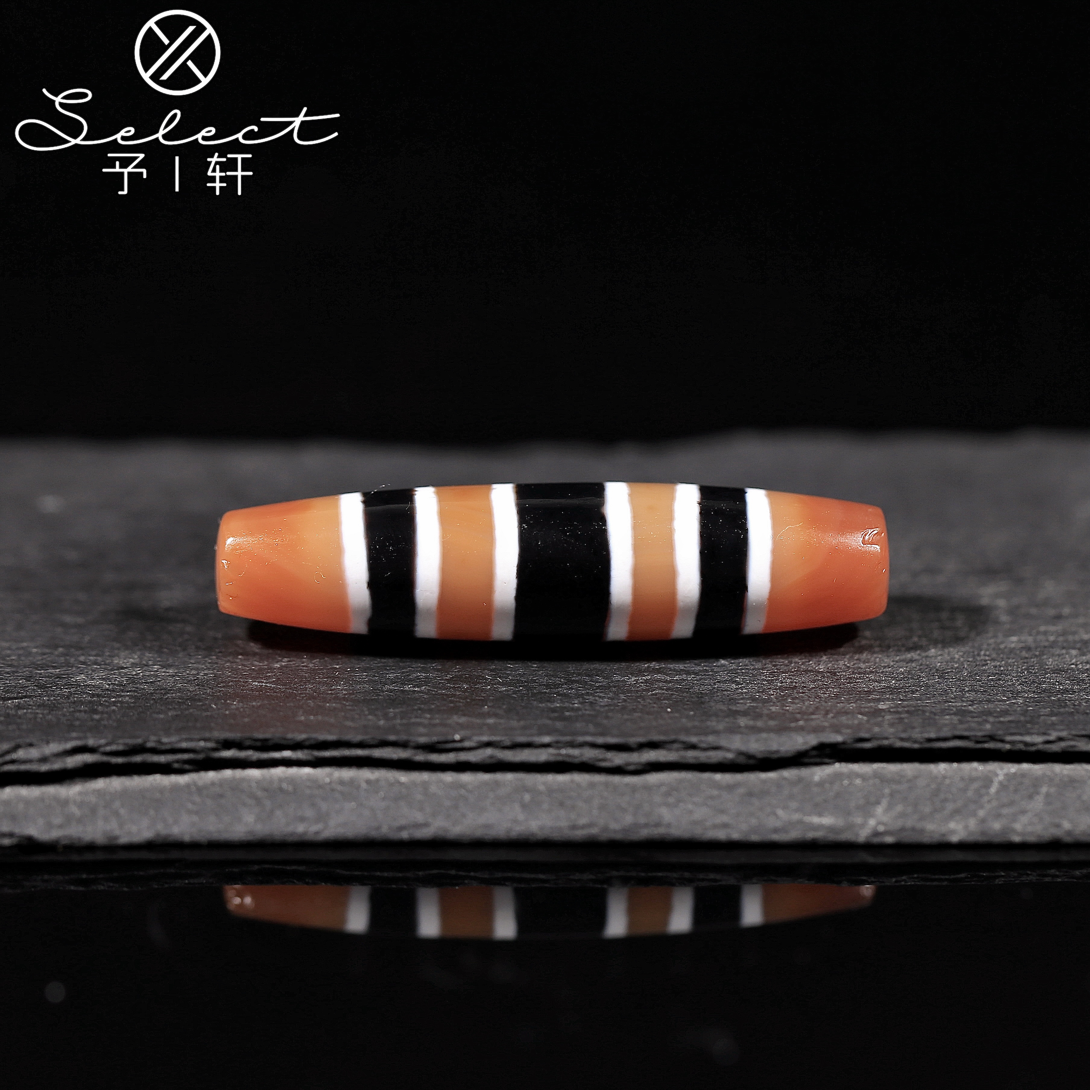 予轩出品；精品聚缘九线手工措丝工艺48.8*12.5mm天珠台珠吊坠