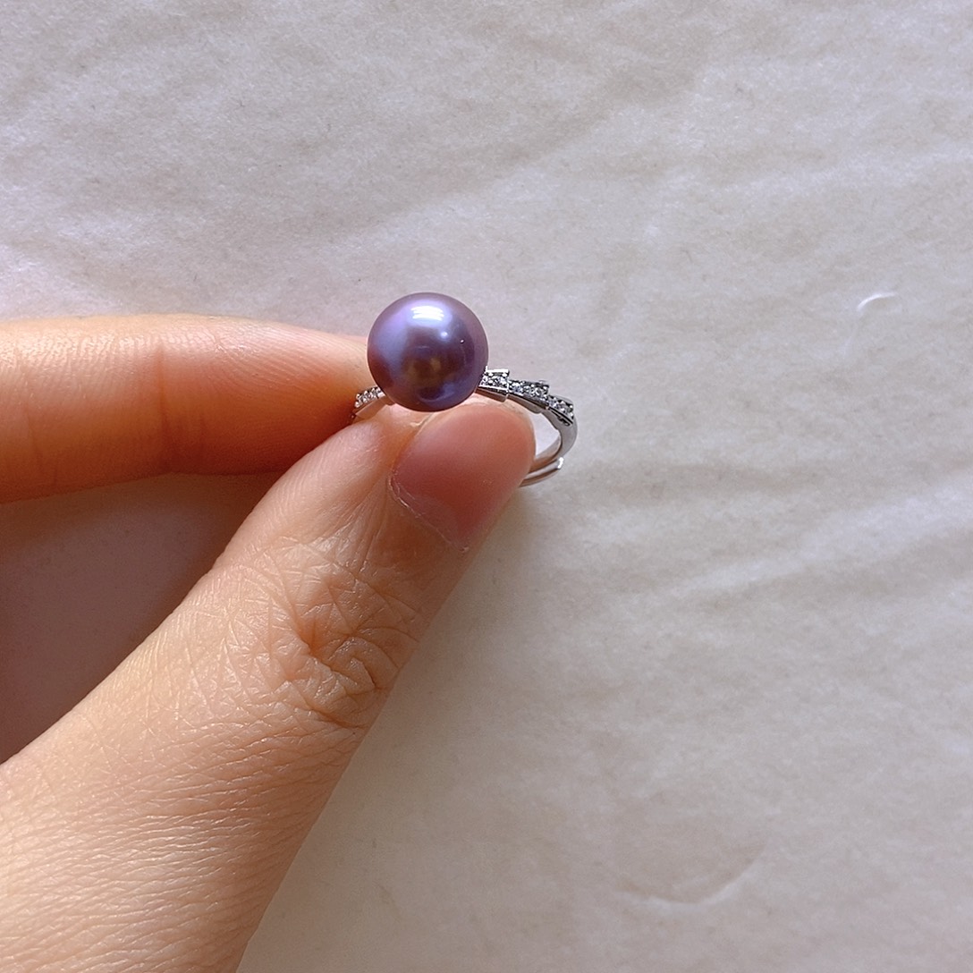 淡水珍珠戒指银S925镶嵌
