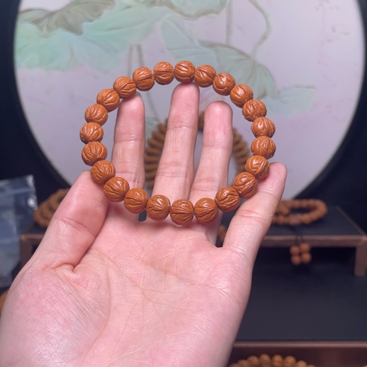 桃核手串龙纹桃核玉龙脊