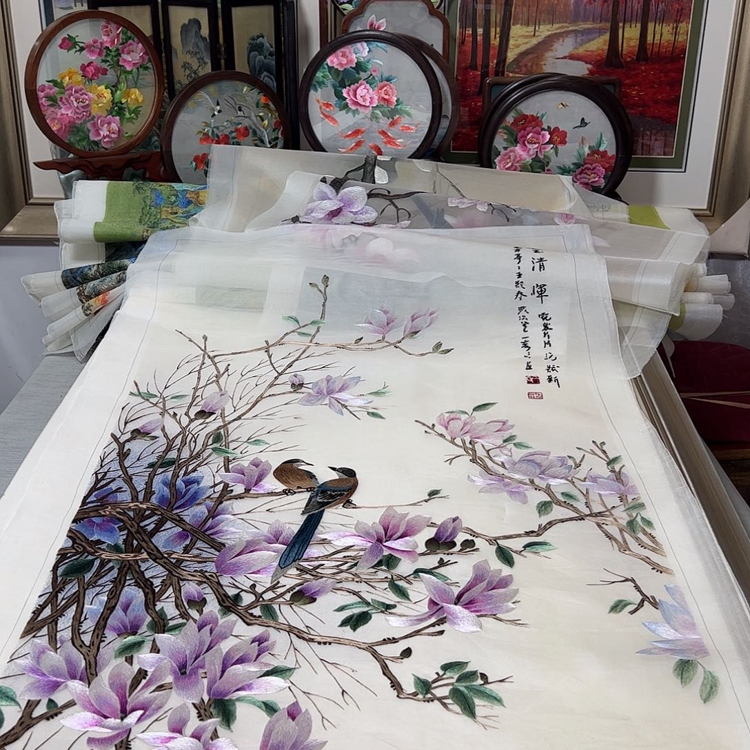 清***界刺绣纯手工刺绣画