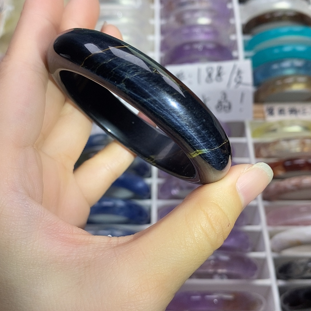 手镯未镶嵌水晶蓝虎眼54➕