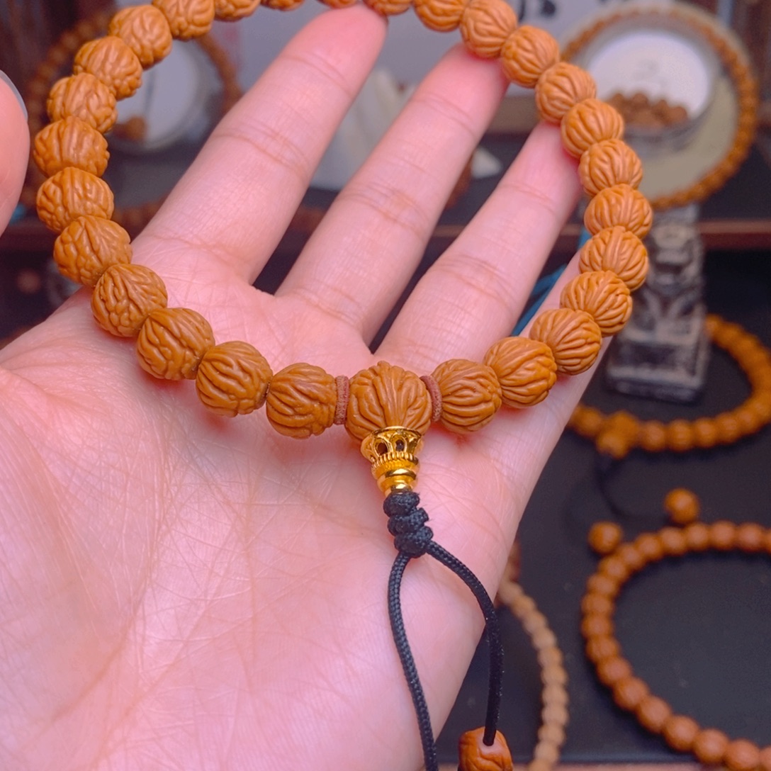 淡***泊手串桃核龙文桃核10