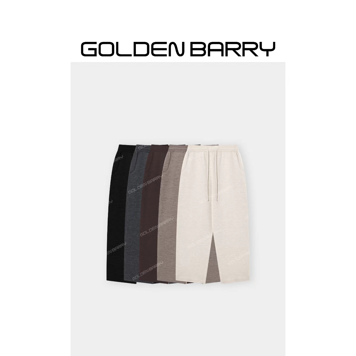 GOLDENBARRY|522017“具象松弛”抽绳羊毛哈伦裤
