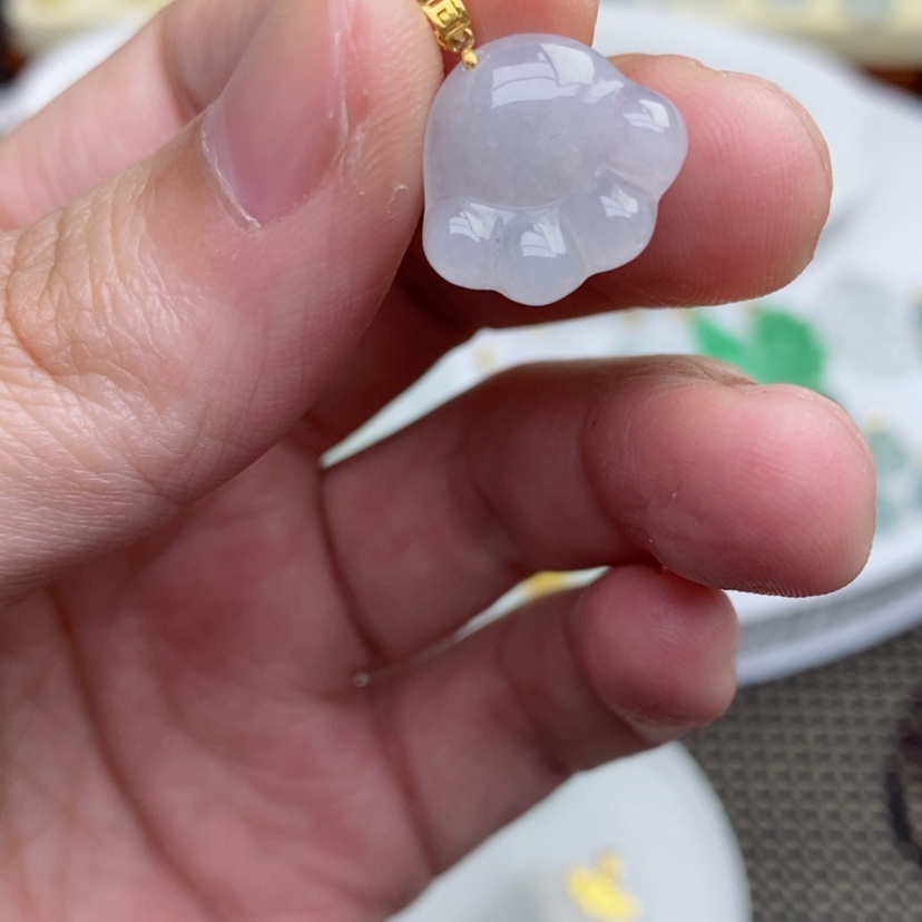 【闪购商品】翡翠吊坠(不含链)18K金镶嵌猫爪