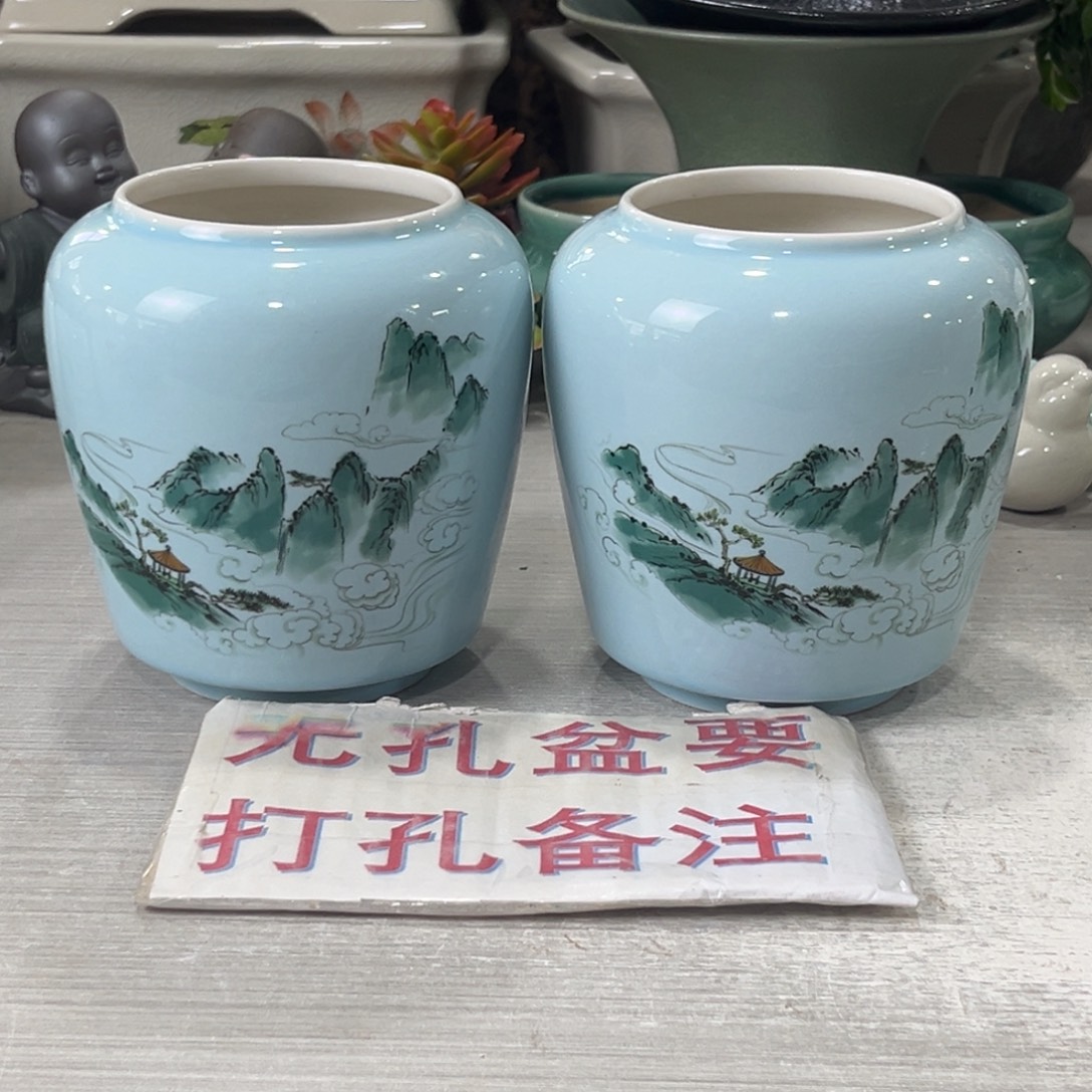 陶瓷绿植多肉微瑕花盆口径8*12