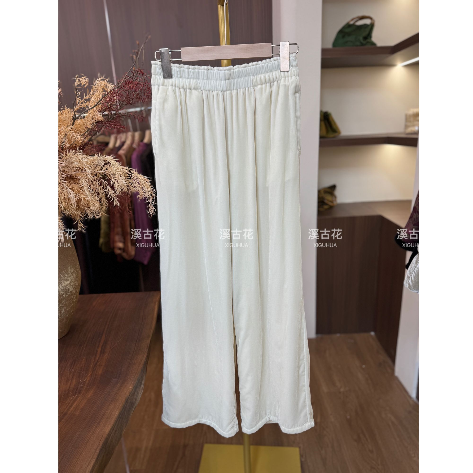 【南乔】2025溪古花原创设计双面穿阔腿裤女高级百搭桑蚕丝长裤显瘦