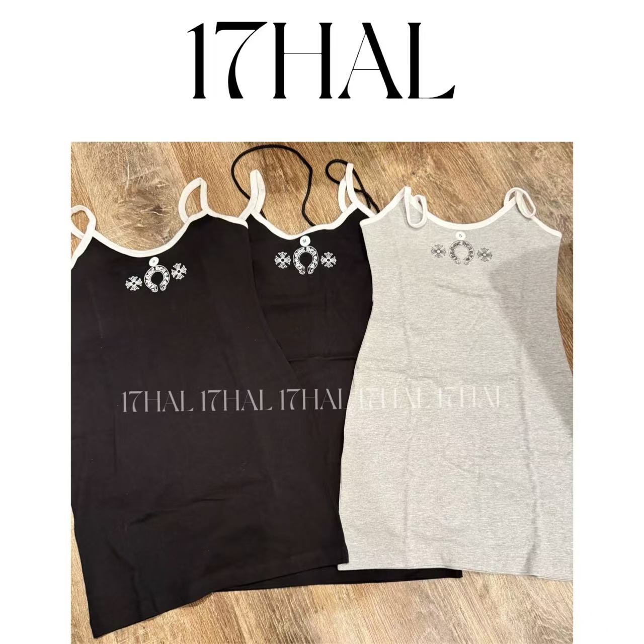 17HAL 十字架印花三色吊带背心裙