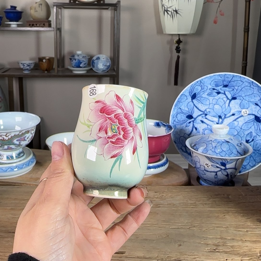 杯景德镇陶瓷柴烧多人