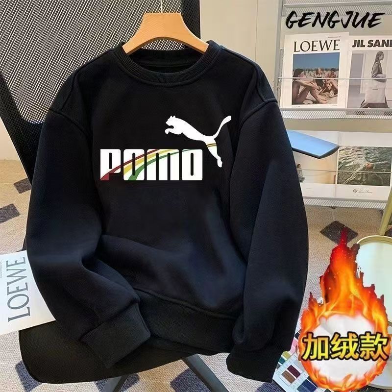 秋冬季加绒加厚时尚百搭休闲保暖重磅圆领卫衣