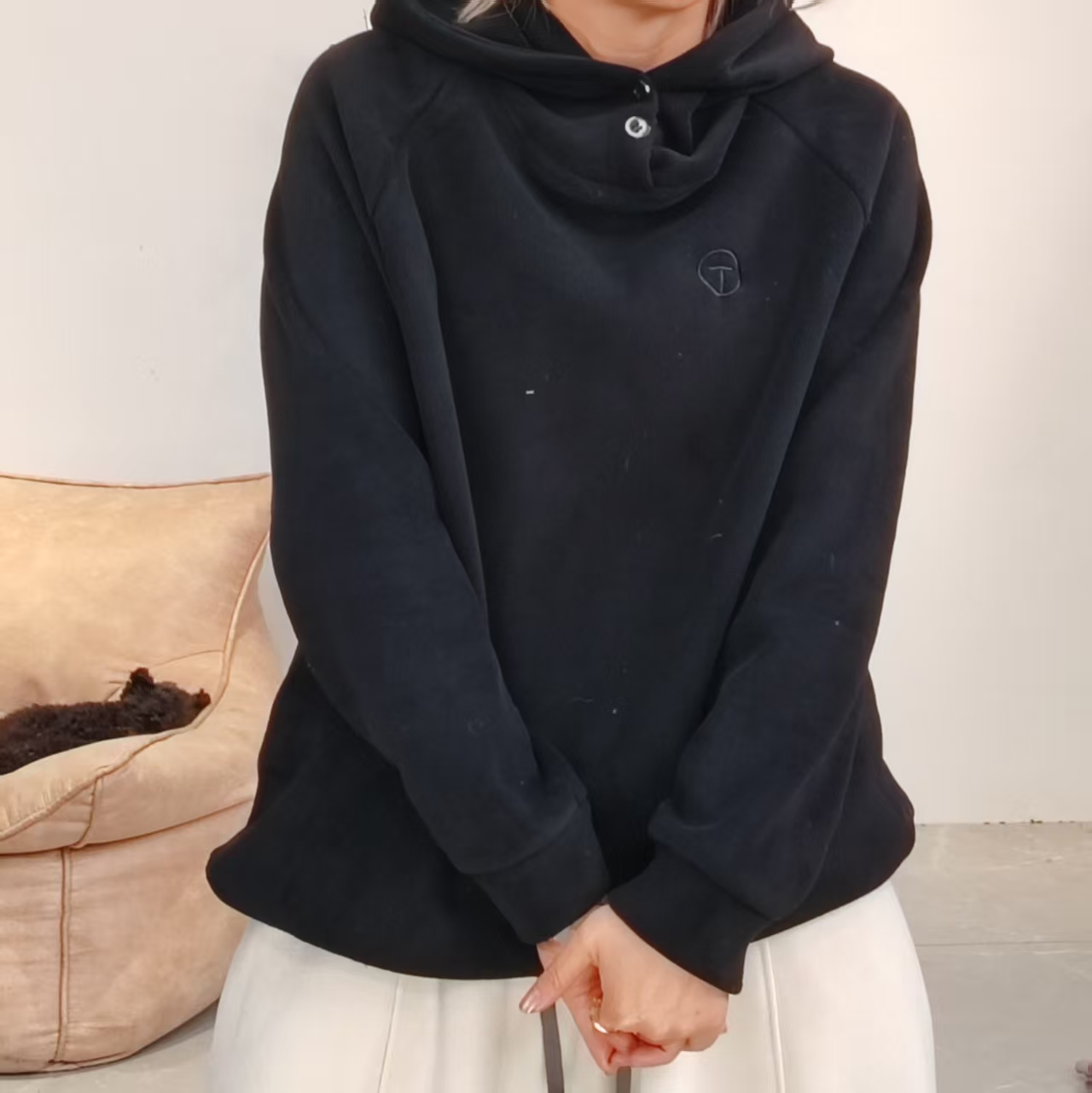 880（飞儿同款）卫衣连帽打底双面奥粒绒加厚纯色绒衫休闲