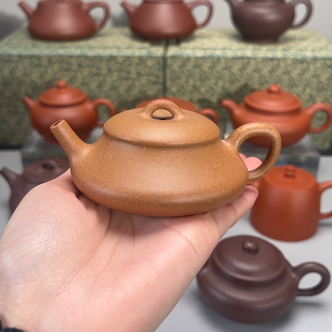 紫砂茶壶隐瓢120cc黄金段