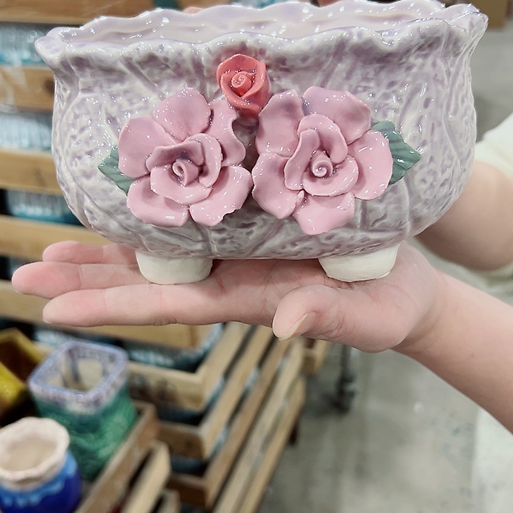 有孔.凑满10元发货多肉陶瓷花盆！