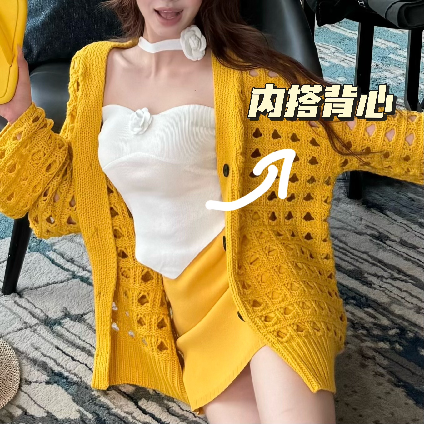 XIAOXIN早春纯欲花朵修身抹胸背心LWJ25A1T274