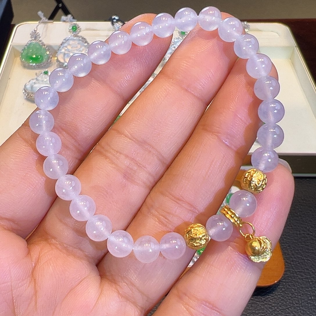 翡翠18K金镶嵌手链