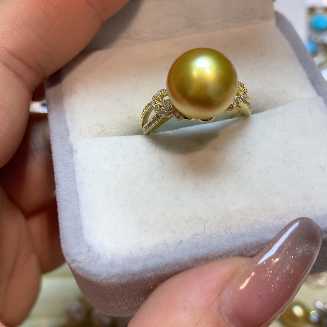 海水珍珠戒指银S925镶嵌