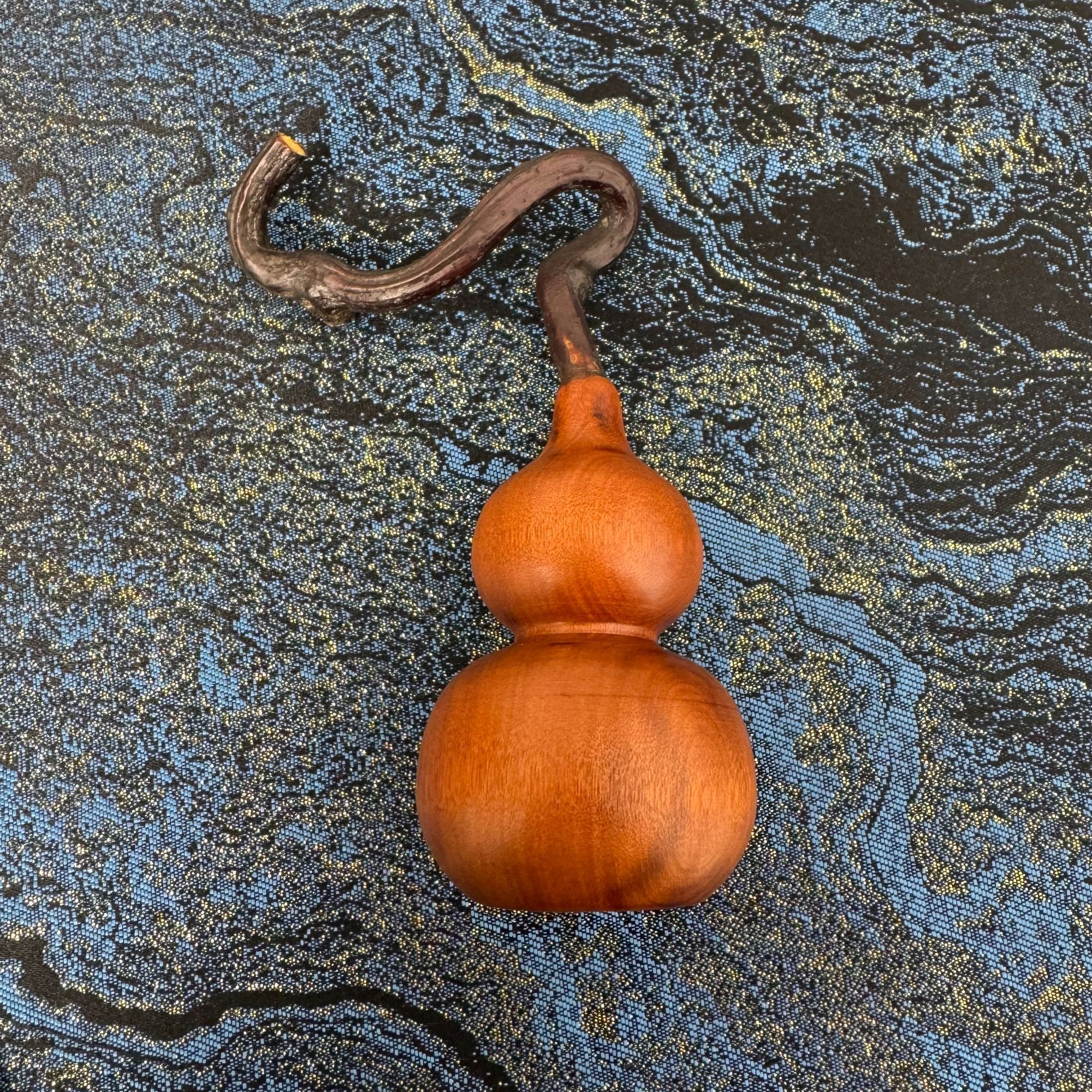 雷击枣木 葫芦藤粘接 手把件