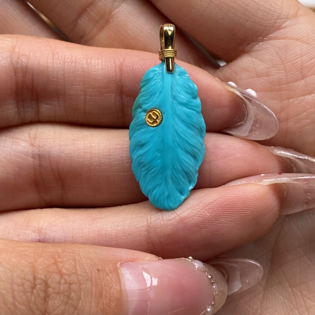 绿松石颈饰18K金镶嵌海